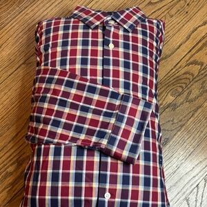 Banana Republic "Grant Fit" Dress Shirt - Red & Blue Plaid - XL